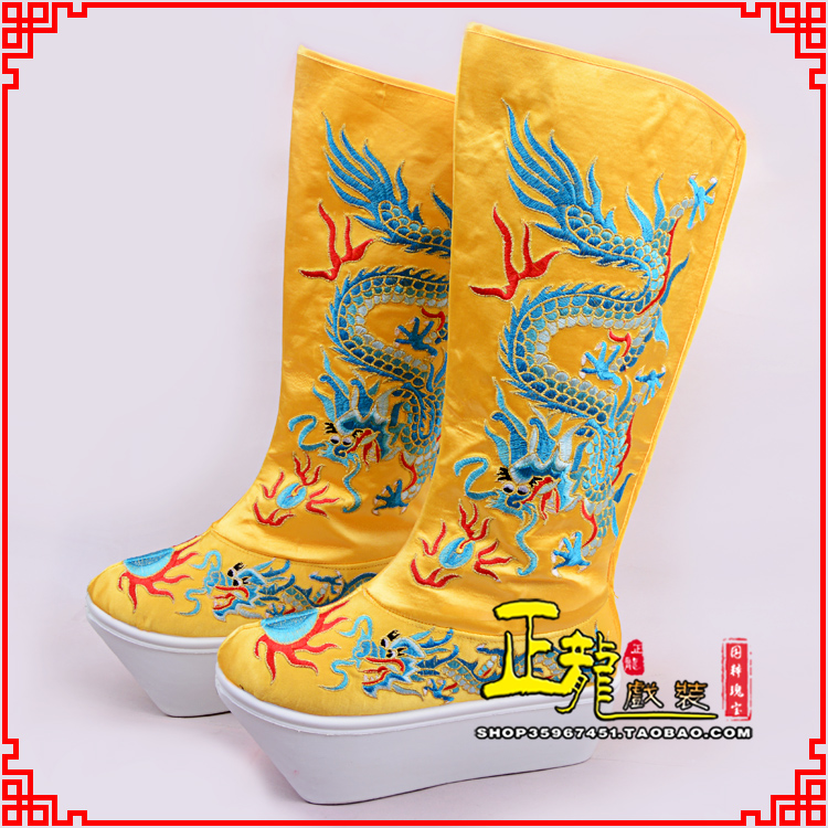 佛冈皇帝龙靴变脸靴绣龙靴子厚底官靴 好龙高靴