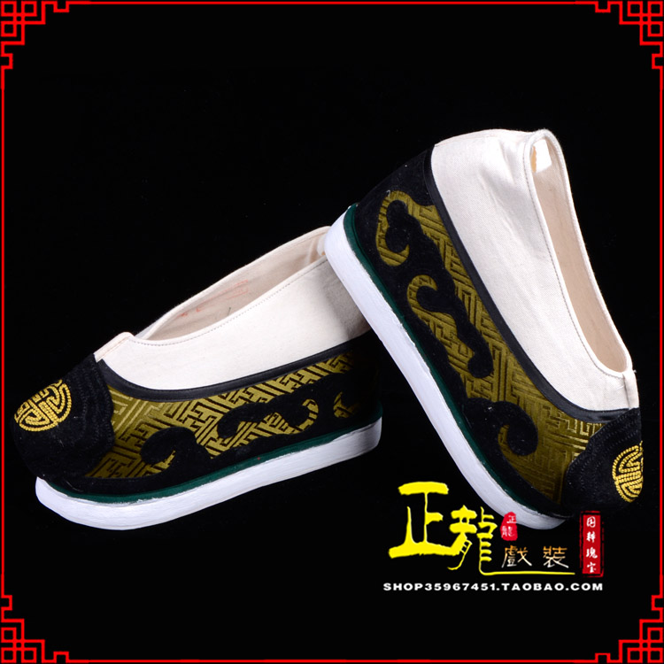 佛冈戏鞋方口鞋老生鞋老旦鞋三义斋纸底内高福字履