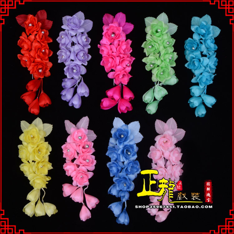 佛冈鬓花头饰小花头花 真丝绢花