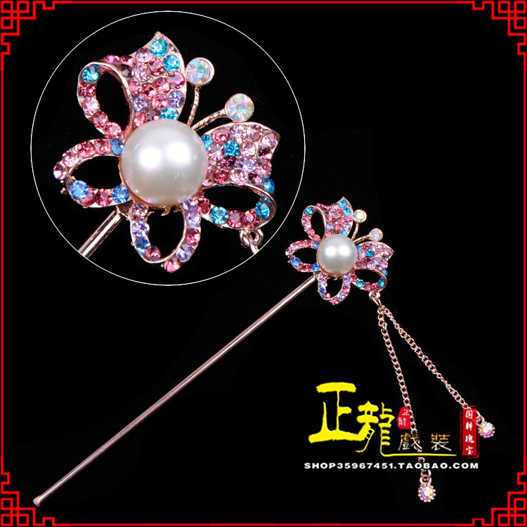 佛冈花旦小姐青衣头饰簪子 蝴蝶发簪